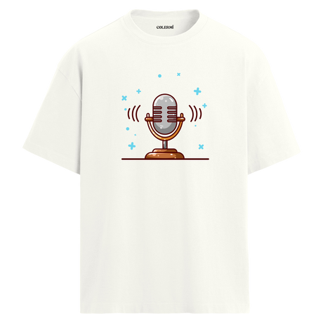 Retro Mic Sound T-Shirt – %100 Pamuk