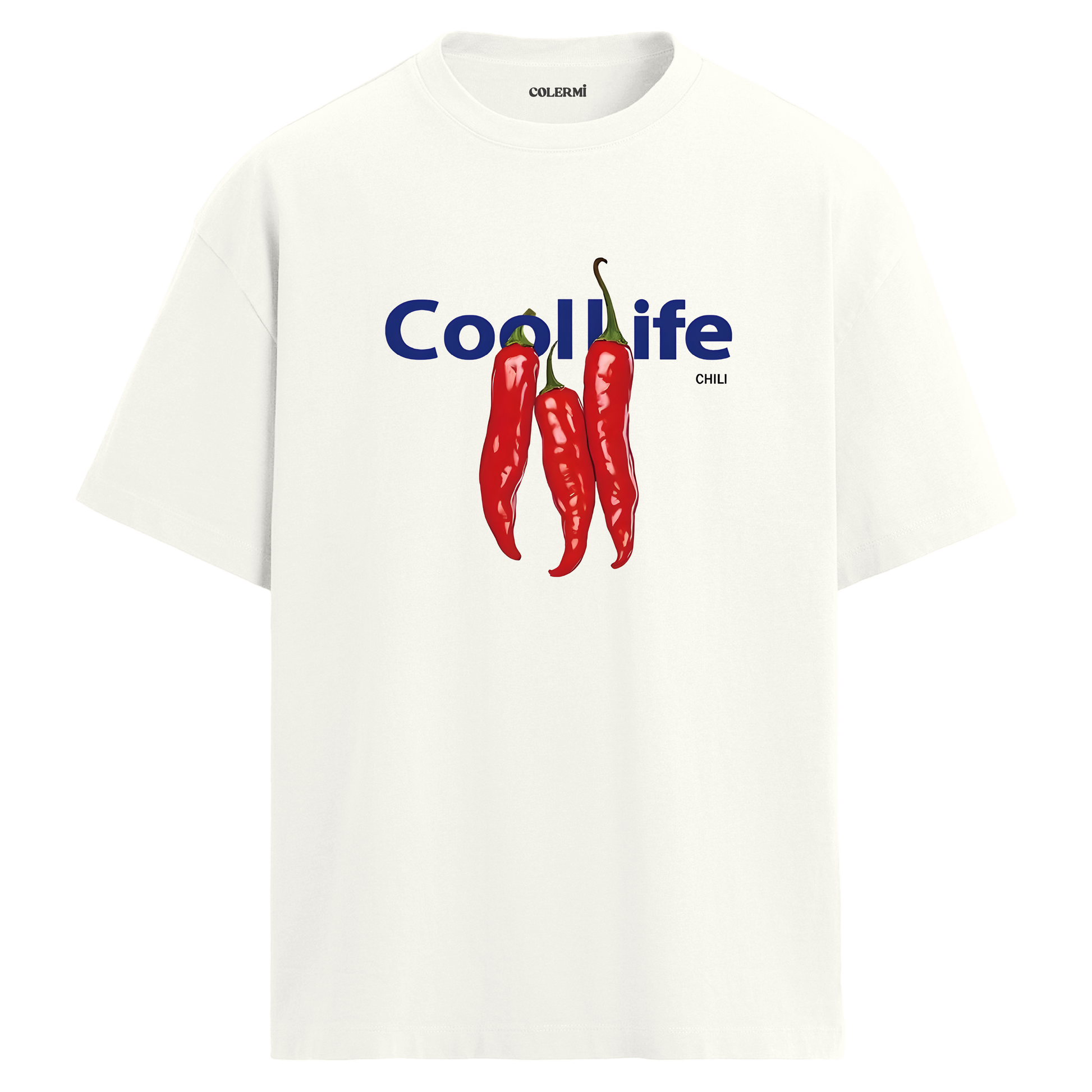 Cool Life Chili Tasarım Oversize Tişört | Colermi