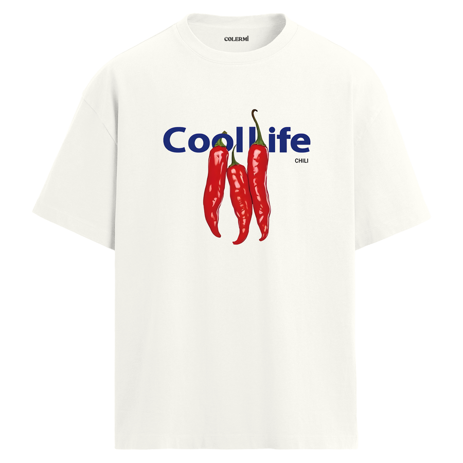 Cool Life Chili Tasarım Oversize Tişört