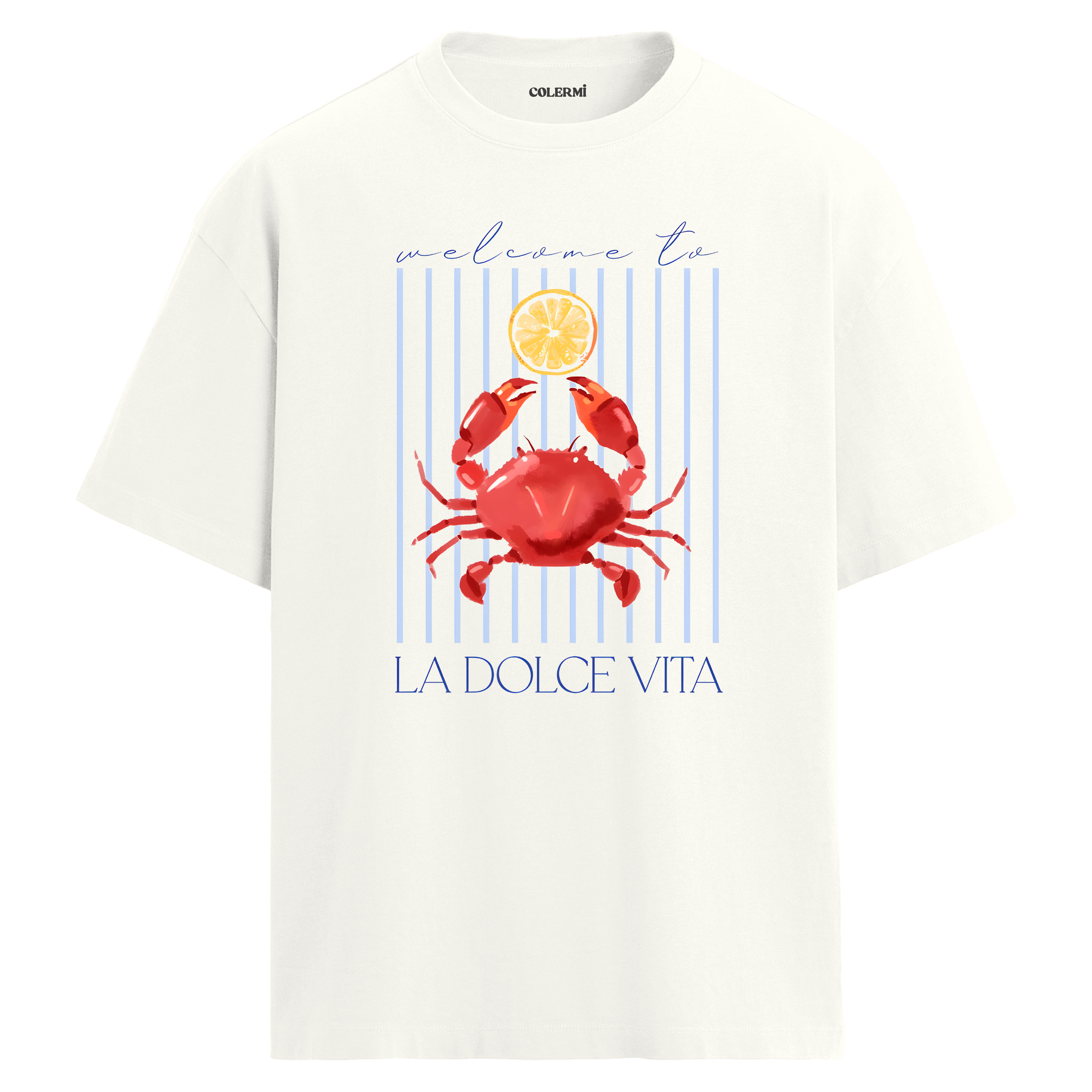 Yengeç Baskılı Oversize Tişört