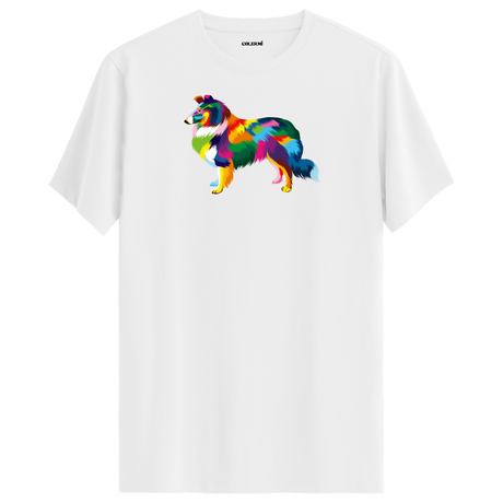 Elegant Collie Tee – Colorful Dog Art Shirt