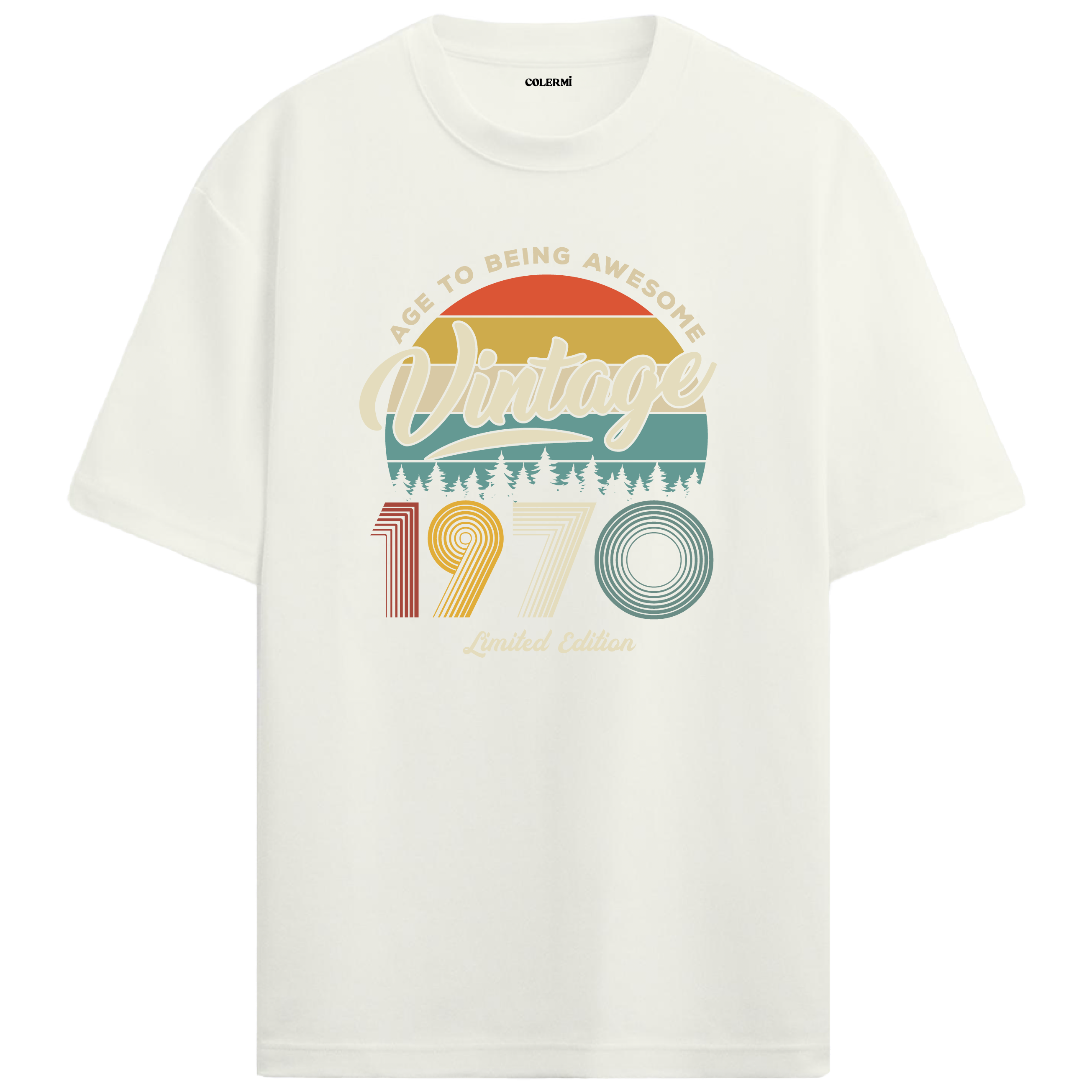 1970 Nostalgia Oversized T-Shirt - Retro Aesthetic with Sunset Hues