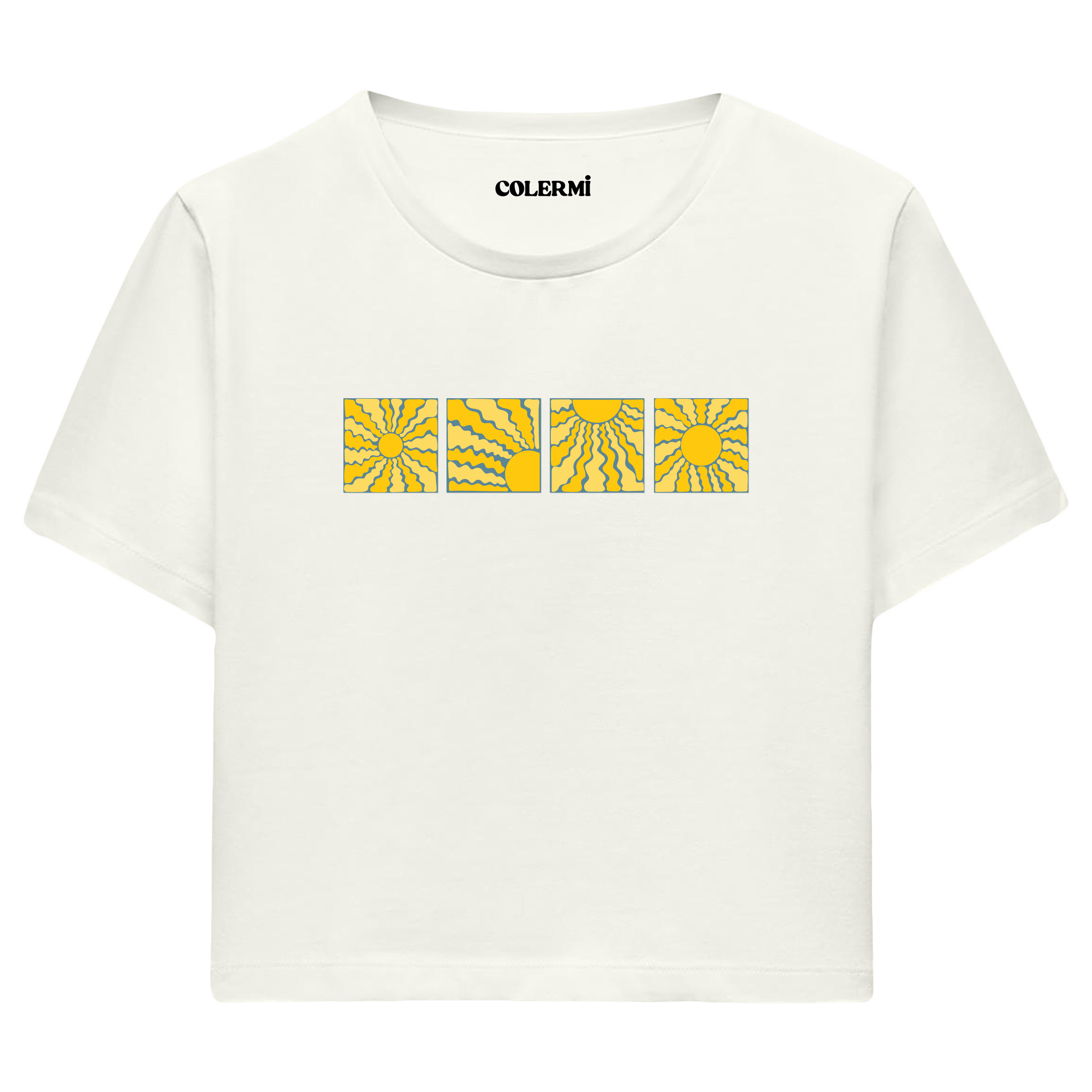 Colermi Güneş Desenli Crop Top Tişört