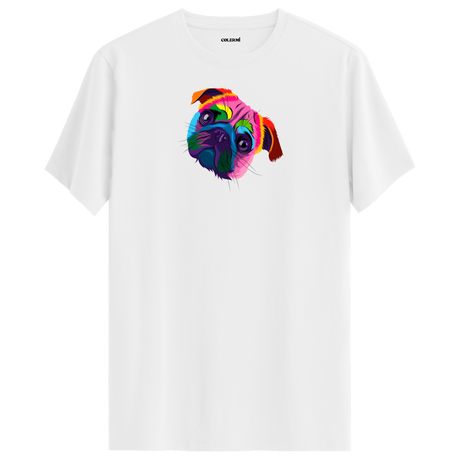 Colorful Pug Tee – Cute Dog Illustration Shirt