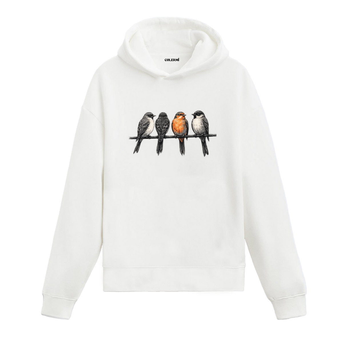 Daldaki Kuşlar Tasarım Hoodie - Colermi görsel 2