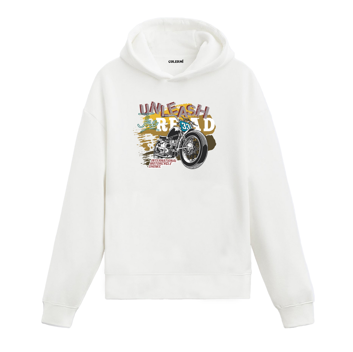 Unleash The Road Vintage Motosiklet Tasarım Hoodie