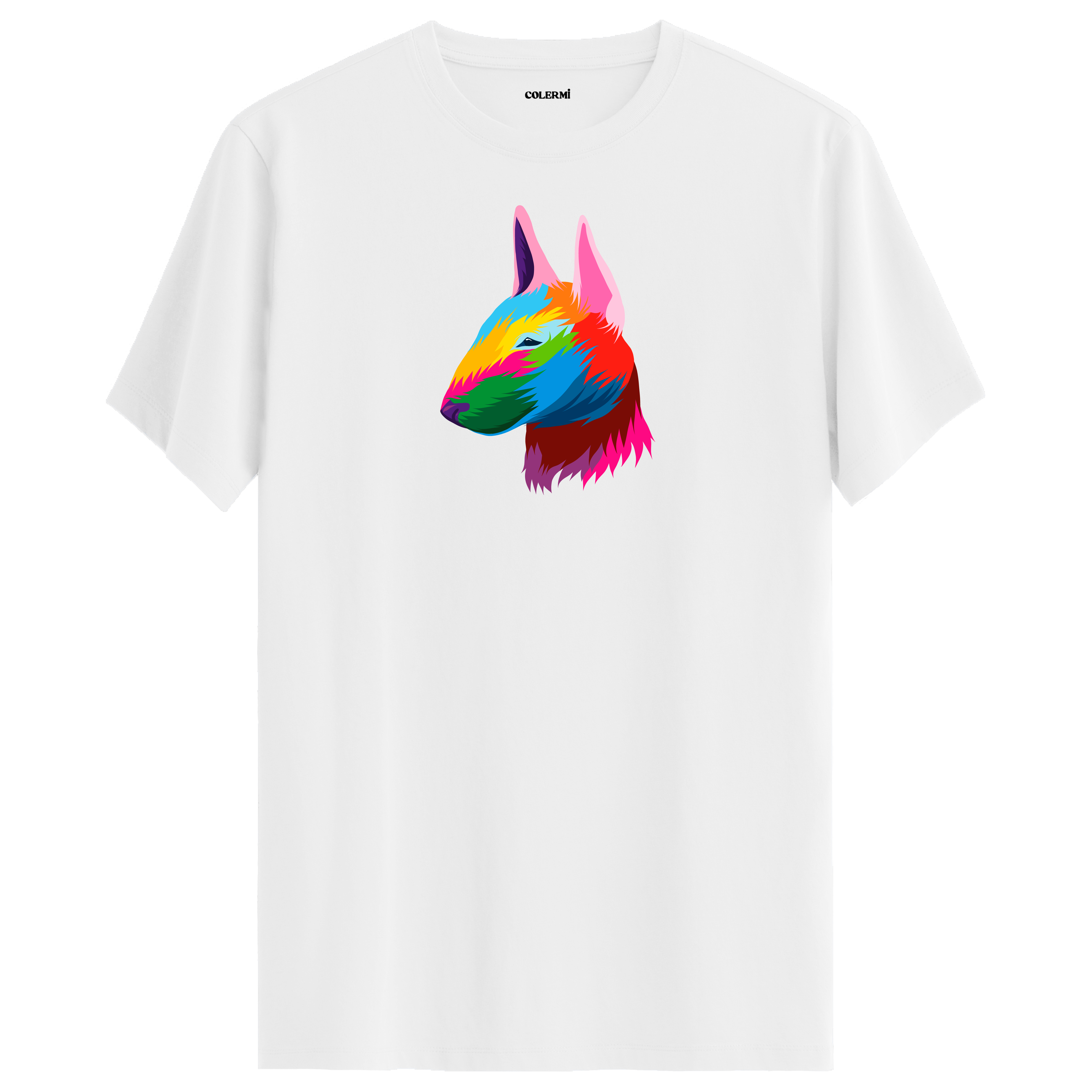 Colorful Bull Terrier Tee – Artistic Dog Print Shirt