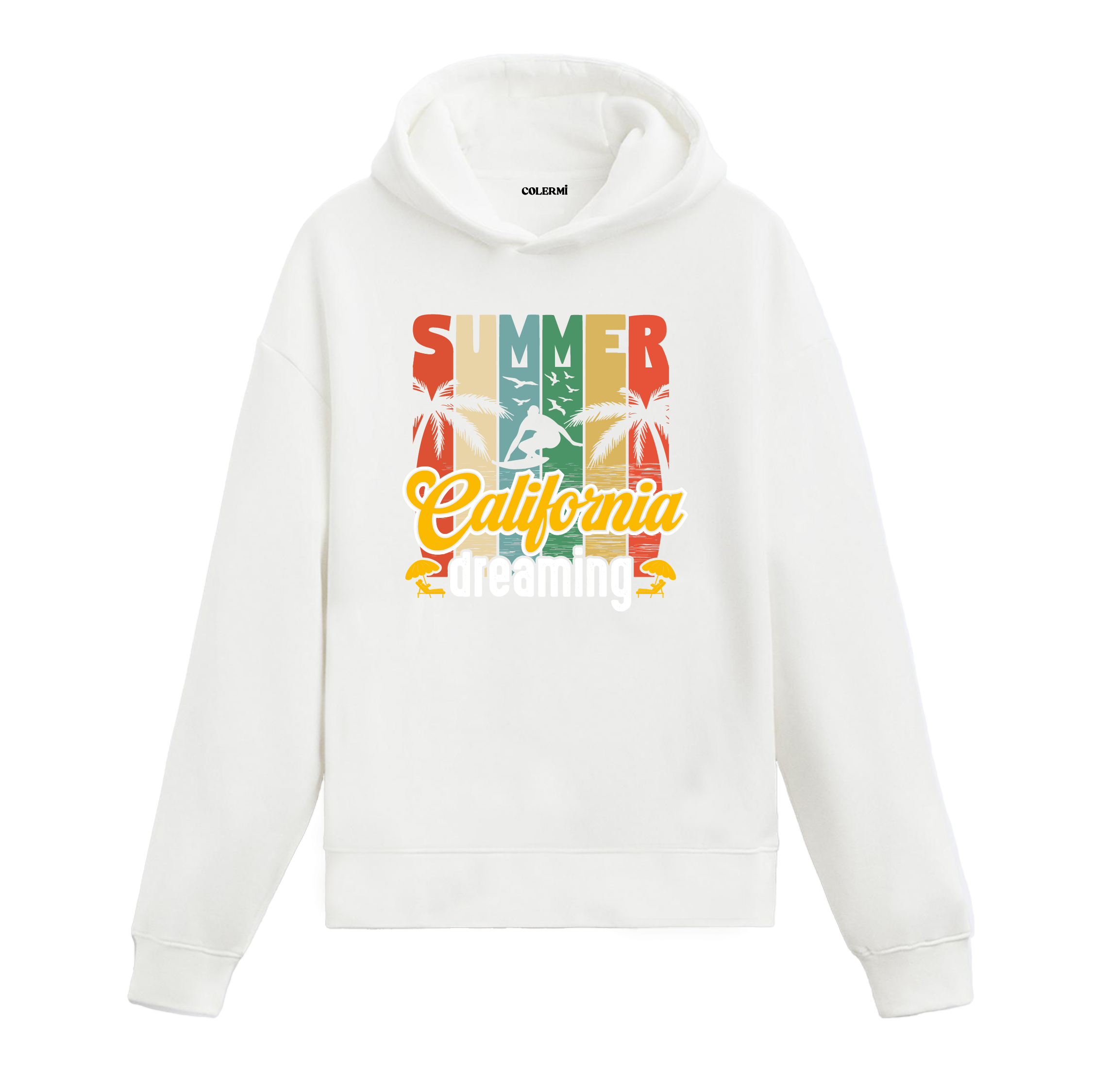 California Dream Graphic Hoodie – Sunset Vibes, Beach Freedom