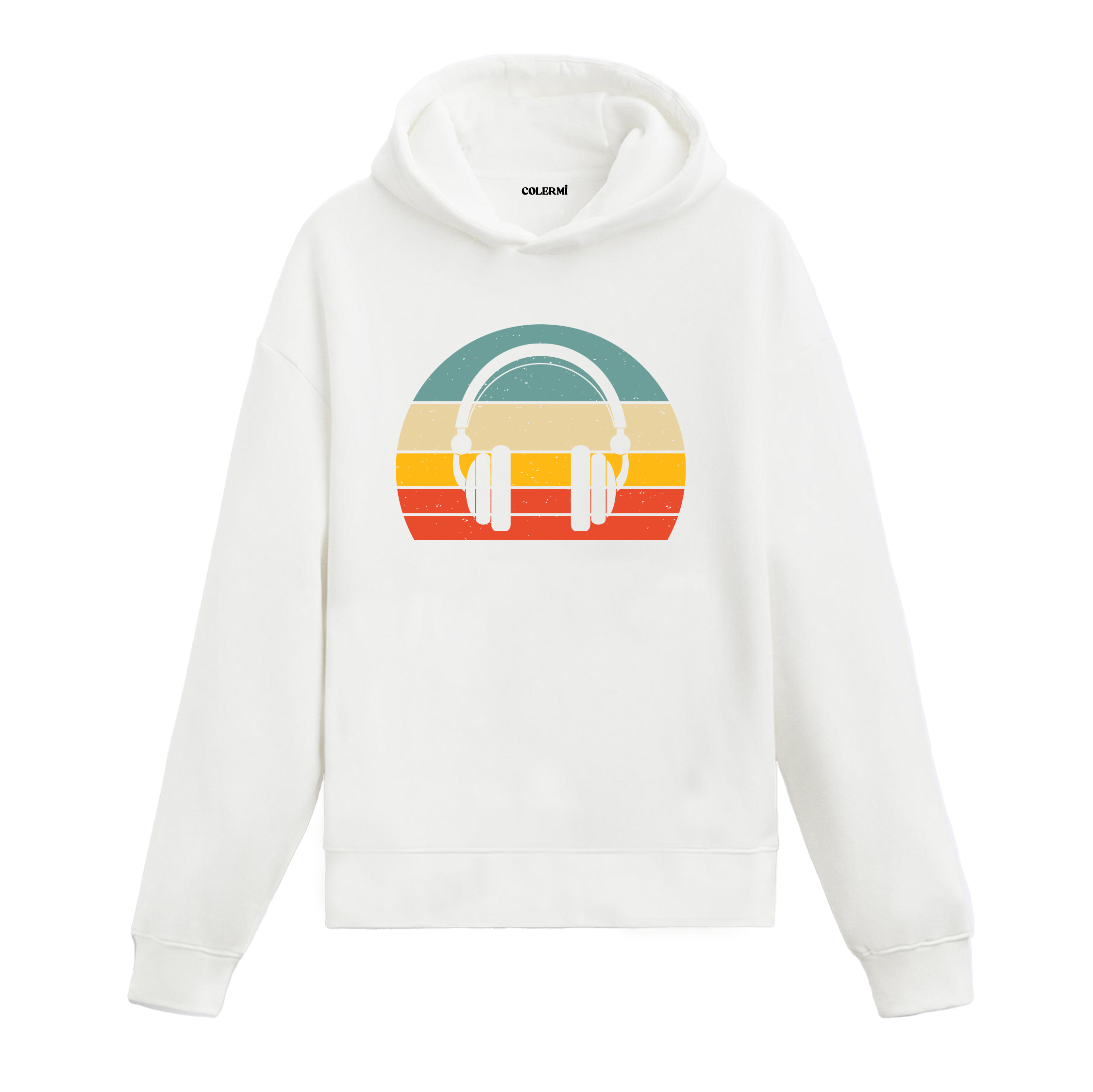 Retro Headphones Graphic Hoodie – Minimal Music, Retro Elegance