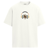Ses Dalgası Kulaklık Tasarımlı T-Shirt  – %100 Pamuk