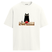 Kedi Baskılı Oversize Tişört | Colermi