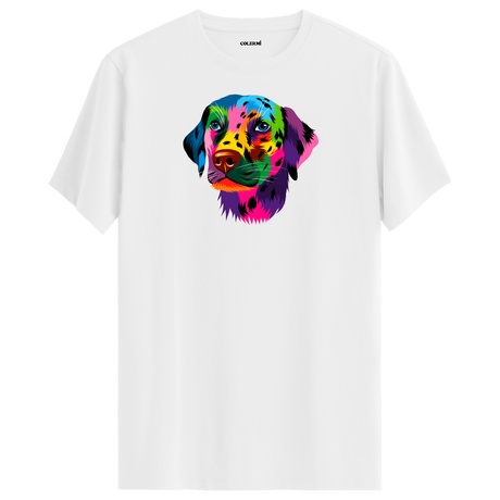 Renkli Labrador Tişört - Pop Art Köpek Tişörtü