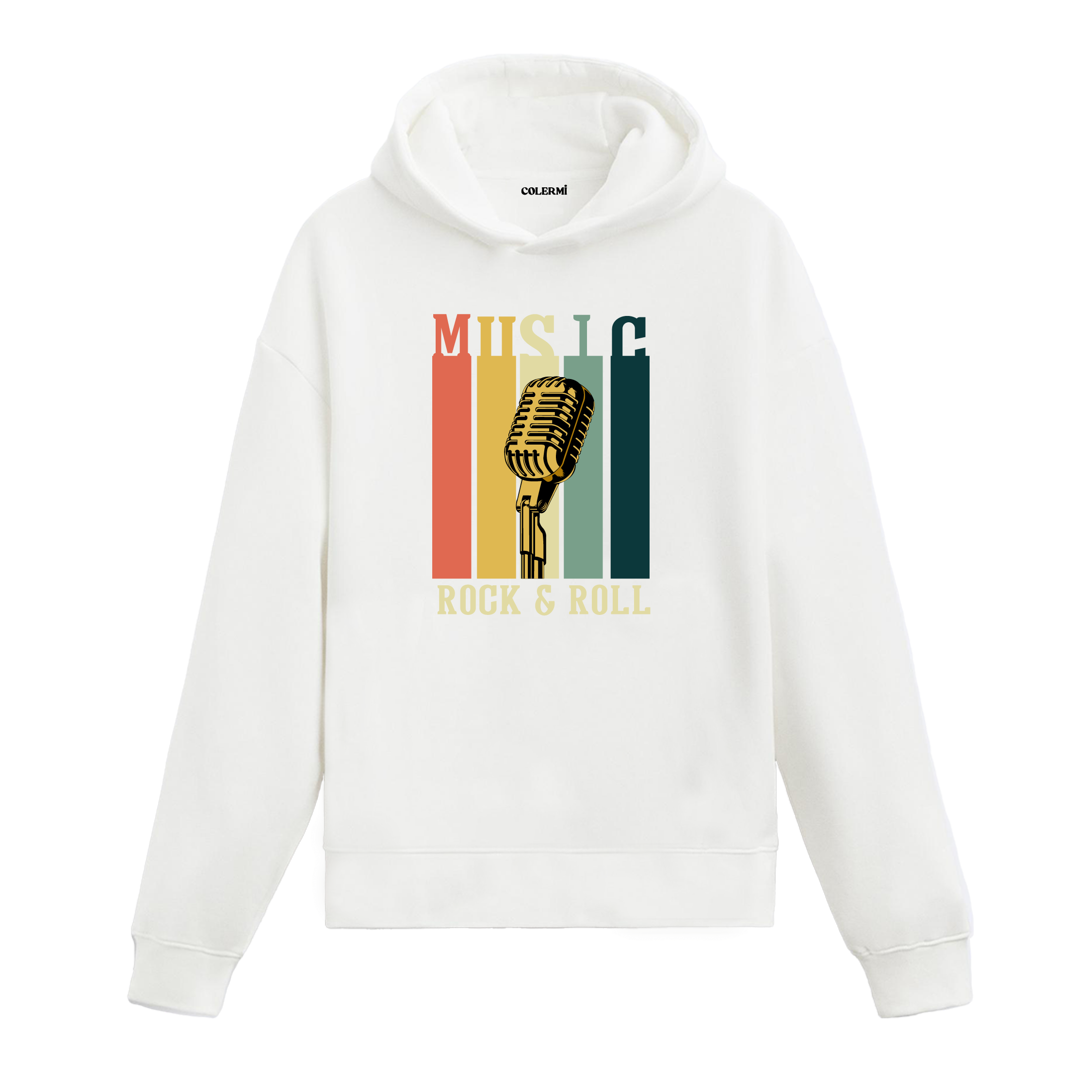 Rock & Roll Microphone Graphic Hoodie – Vibrant Energy, Musical Spirit