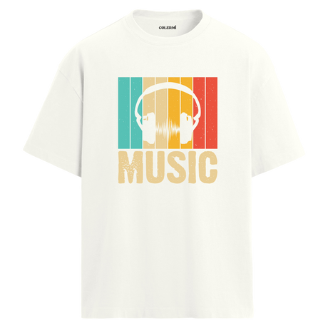 Retro Music Oversize Unisex T-Shirt – Müzik Temalı