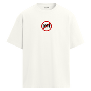 No Love Minimal Tasarım Oversize Tişört | Colermi