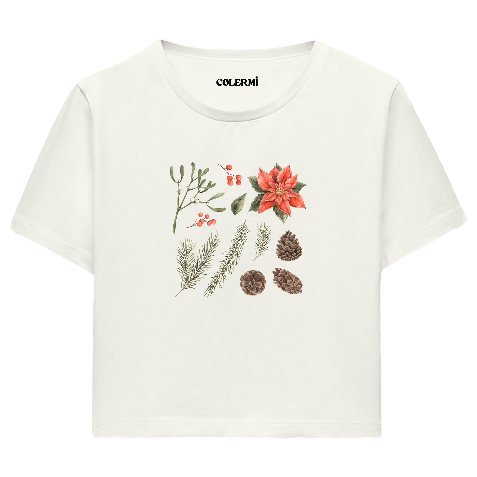 Çiçekli Kadın Crop Tişört görsel 5 | Colermi