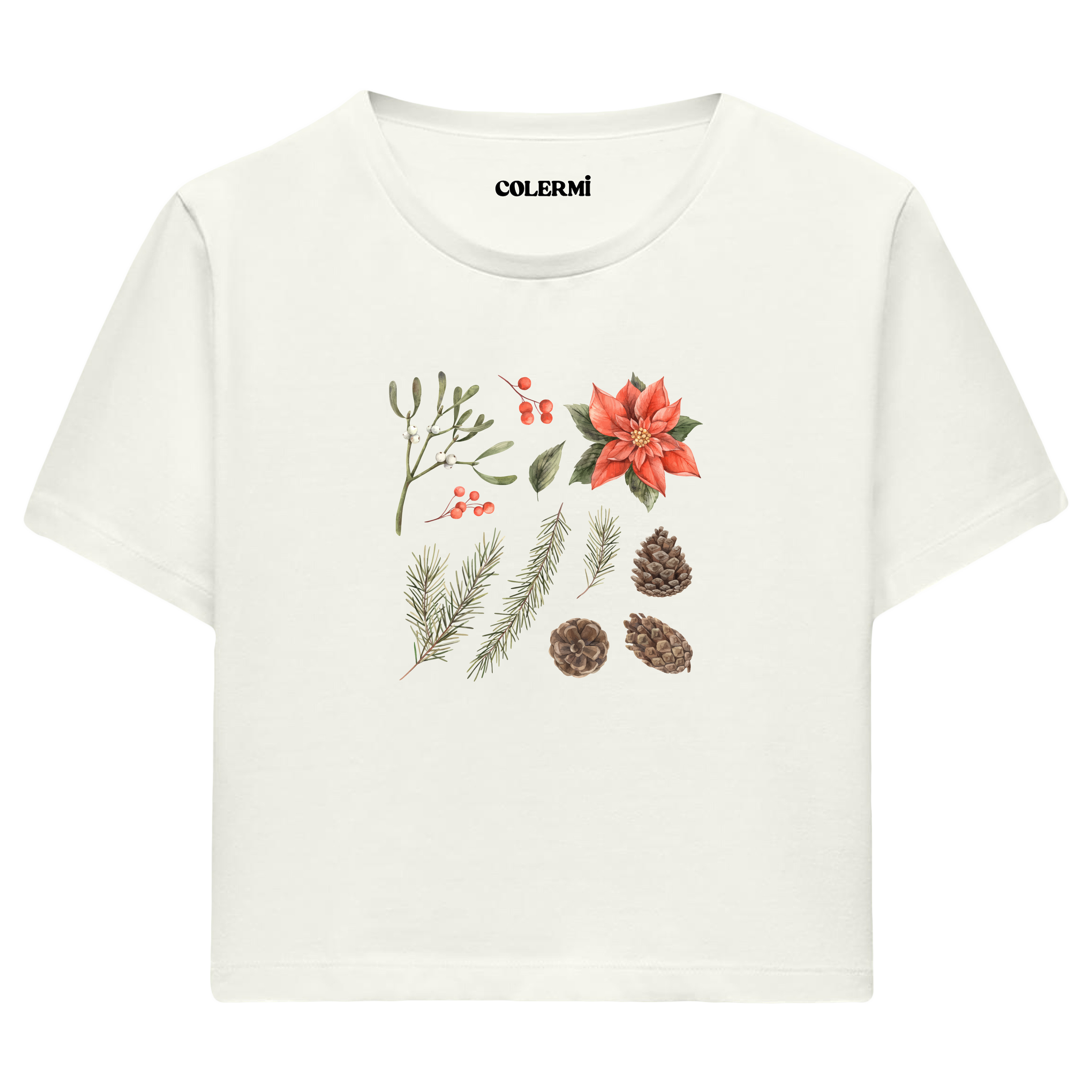Çiçekli Kadın Crop Tişört görsel 5 | Colermi