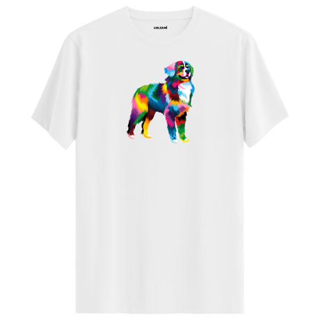 Vibrant Border Collie Tee – Artistic Dog Tee for Pet Lovers