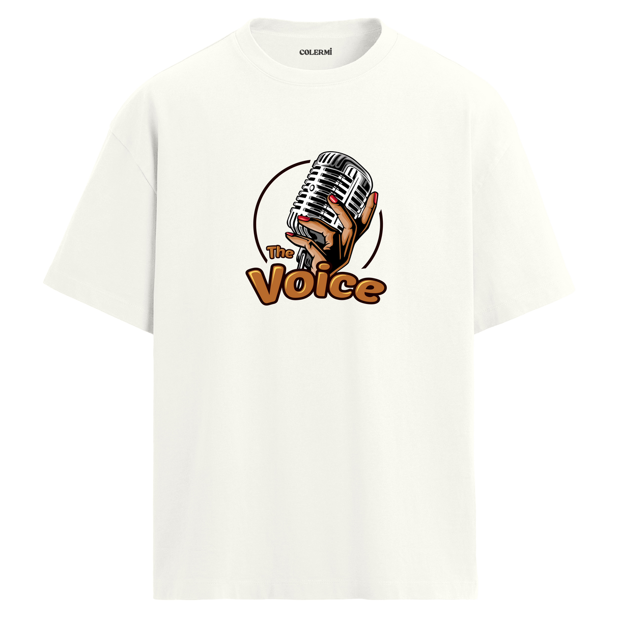 The Voice Mikrofon Tasarımlı T-Shirt – %100 Pamuk