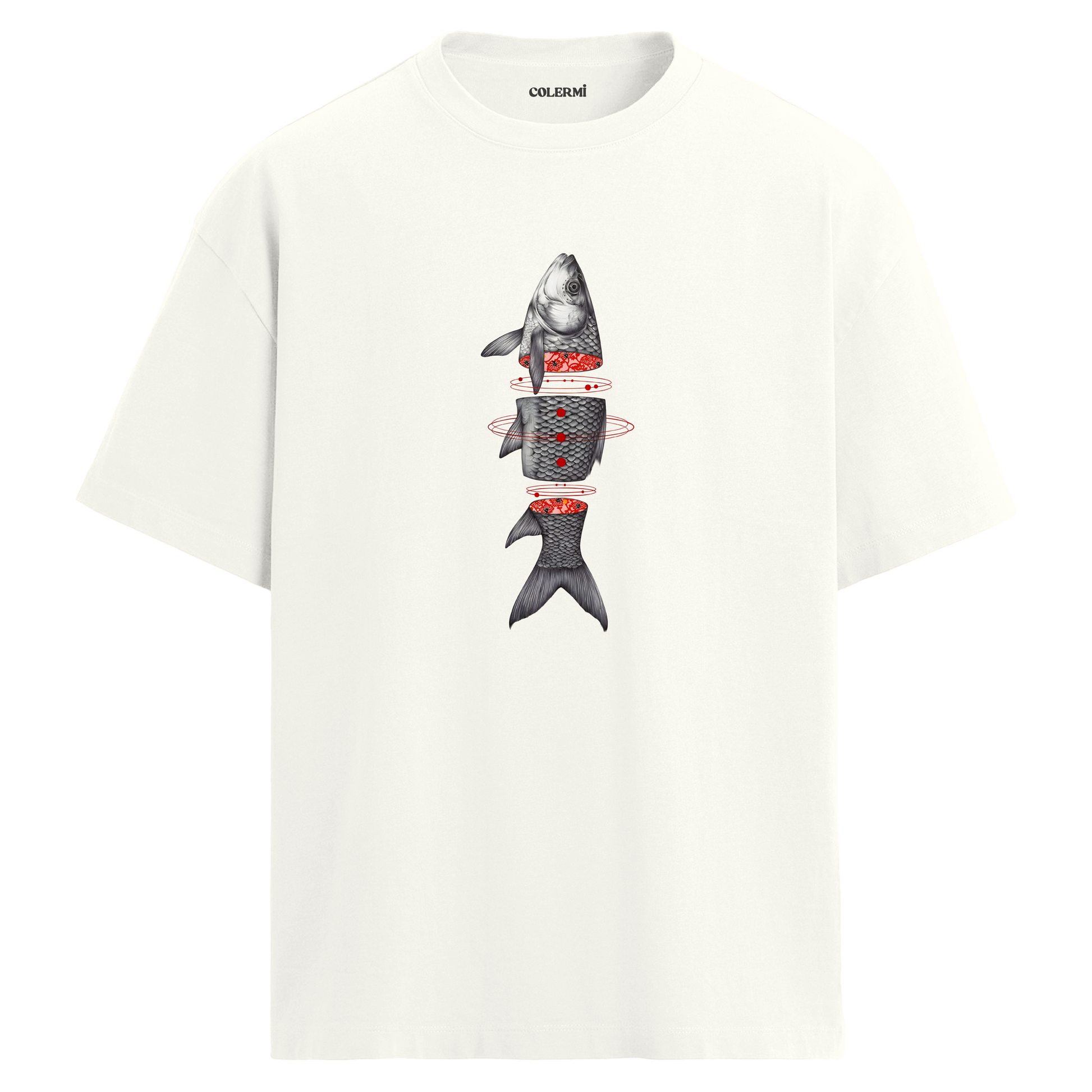 Surreal Fish Art Oversize Tişört | Colermi
