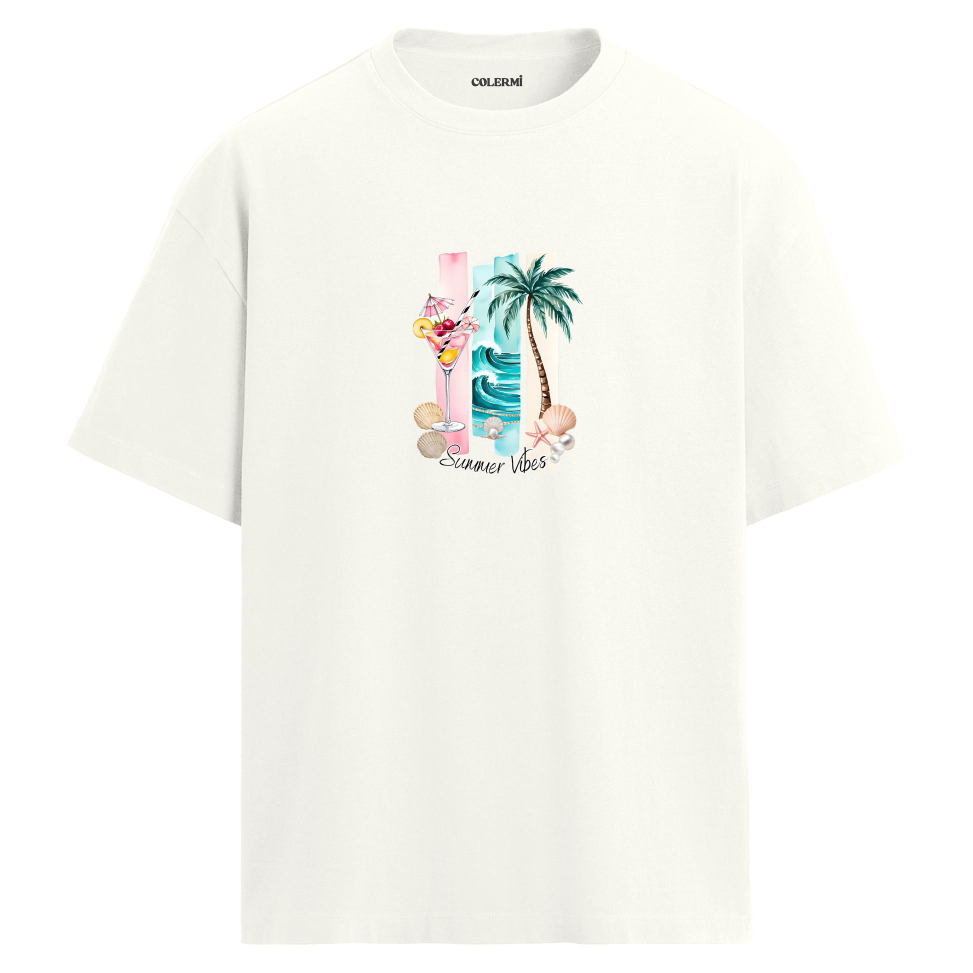 Summer Vibes Tasarım Oversize Tişört | Colermi