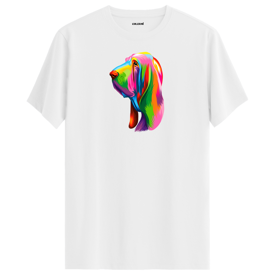 Colorful Dog Art Tee – Artistic Unisex Cotton Tee Gift for Dog Lovers