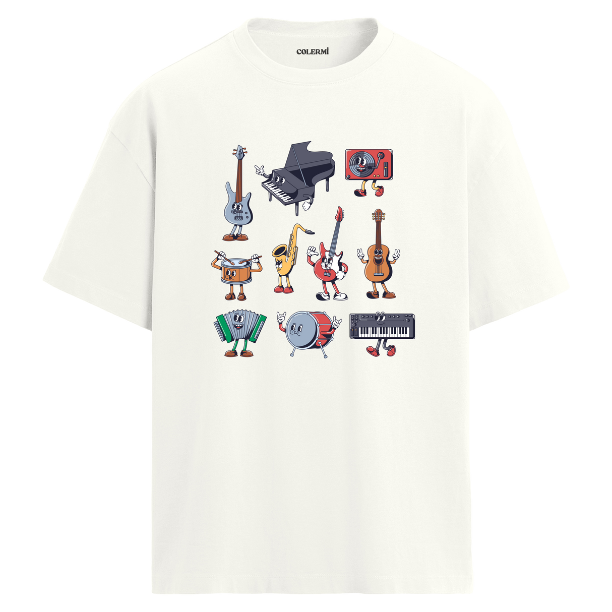 Enstrüman Karakterleri Oversize Unisex T-Shirt