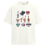 Enstrüman Karakterleri Oversize Unisex T-Shirt