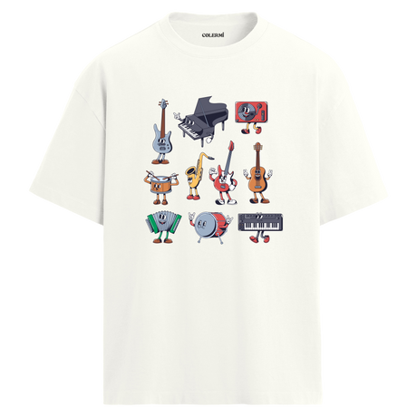 Enstrüman Karakterleri Oversize Unisex T-Shirt