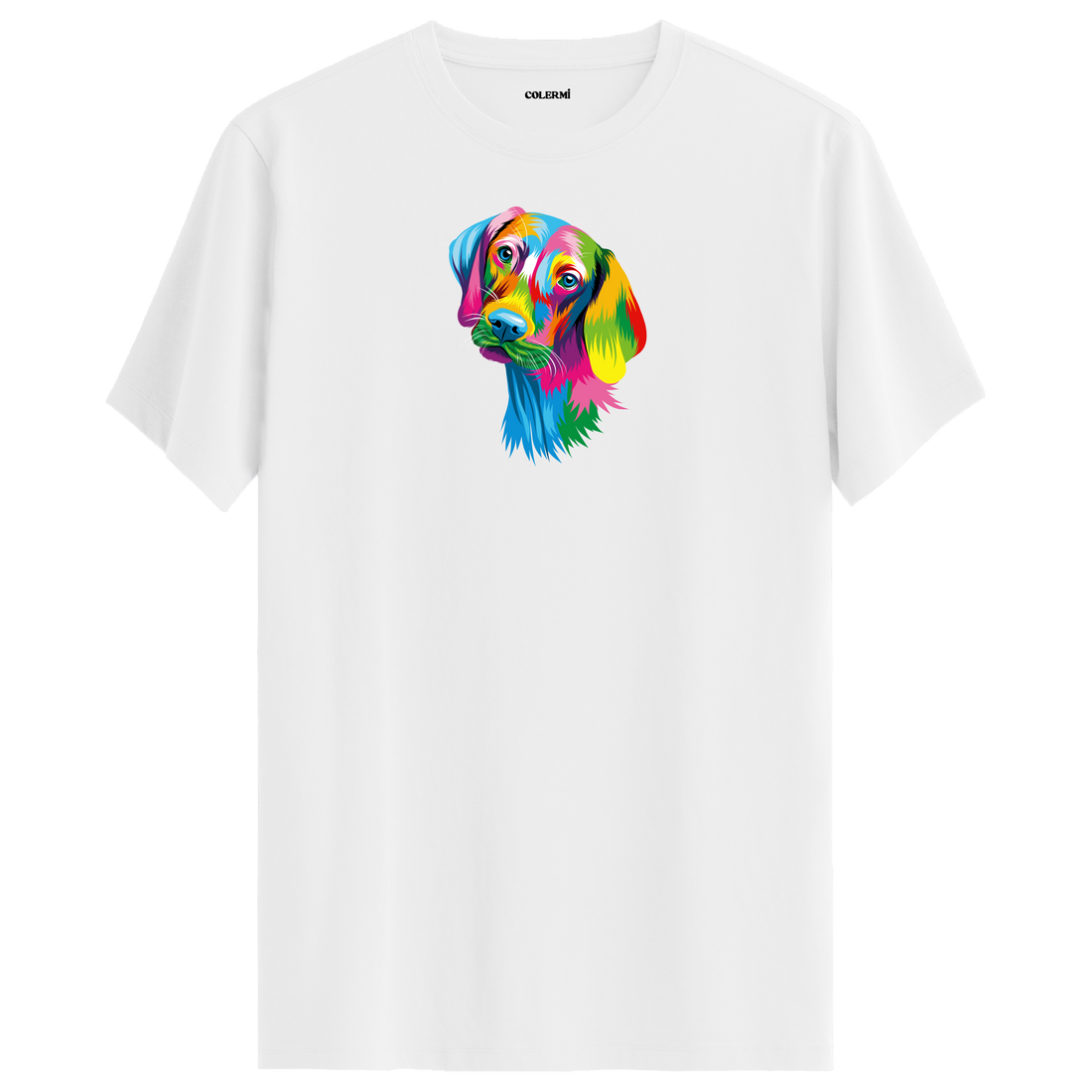 Köpek Baskılı T-Shirt - Renkli Vizsla Tasarımı