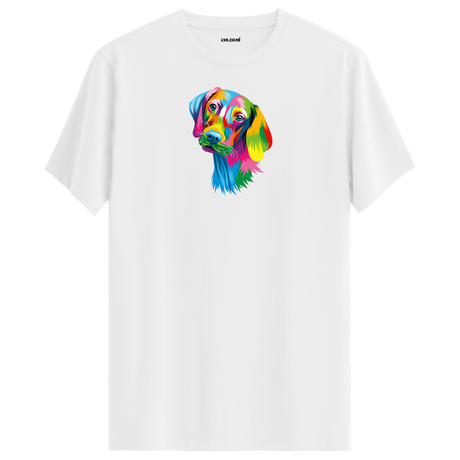 Köpek Baskılı T-Shirt - Renkli Vizsla Tasarımı