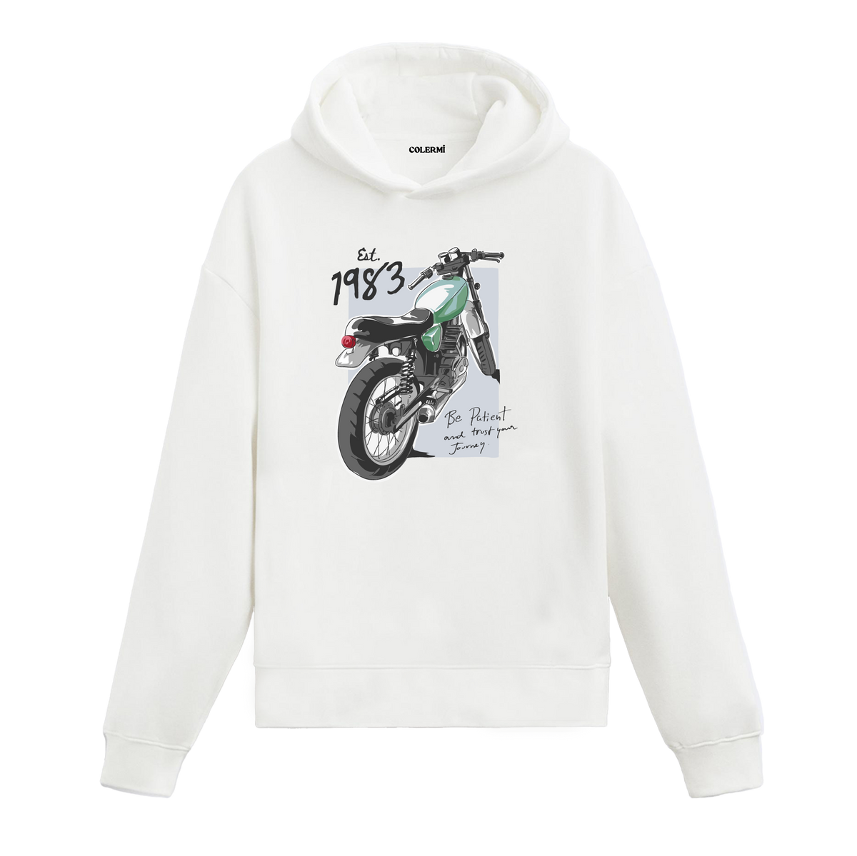 Est. 1983 Retro Motosiklet Tasarım Hoodie