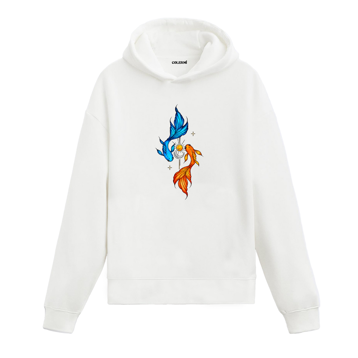 Ay Işığında Koi Balıkları Tasarım Hoodie