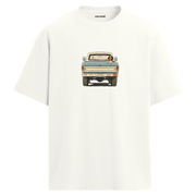 Retro Pickup & Köpek Tasarım Oversize Tişört | Colermi