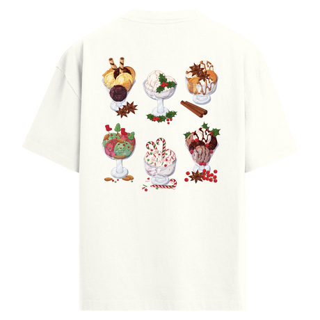 Tatlı Temalı Sırt Baskılı Oversize T-shirt