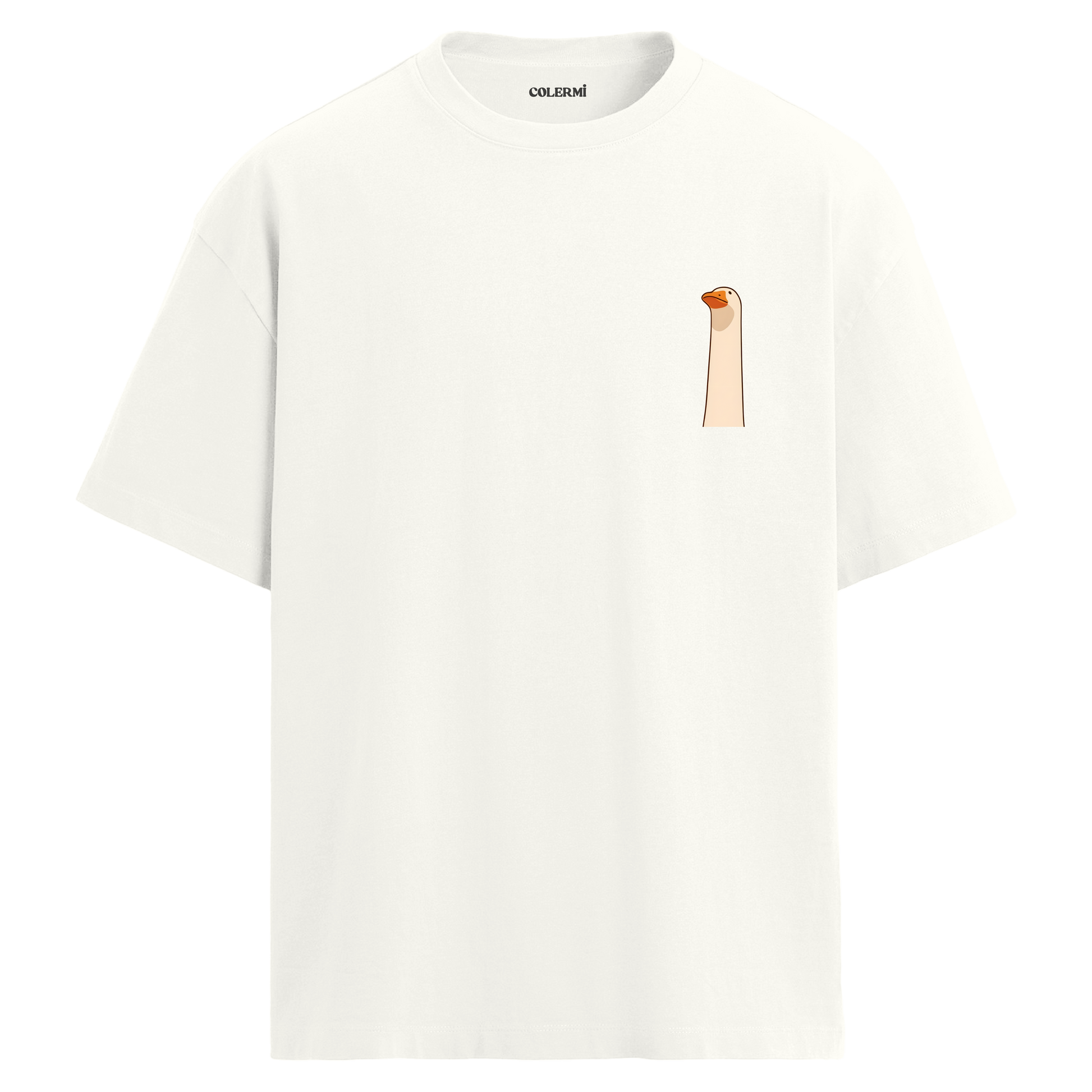 Minimal Kaz Çizim Tasarım Oversize Tişört | Colermi