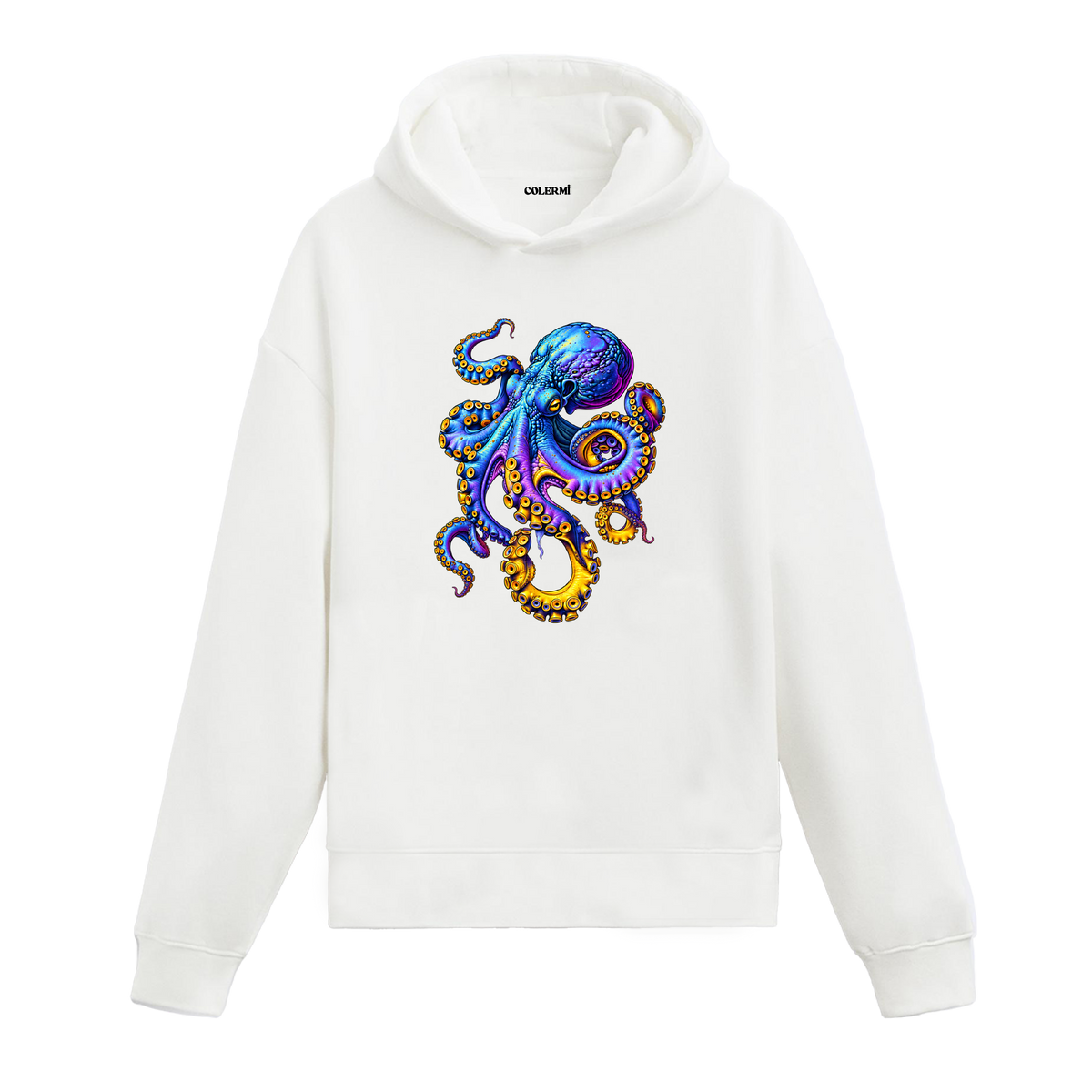 Renkli Ahtapot Tasarım Hoodie - Colermi görsel 2