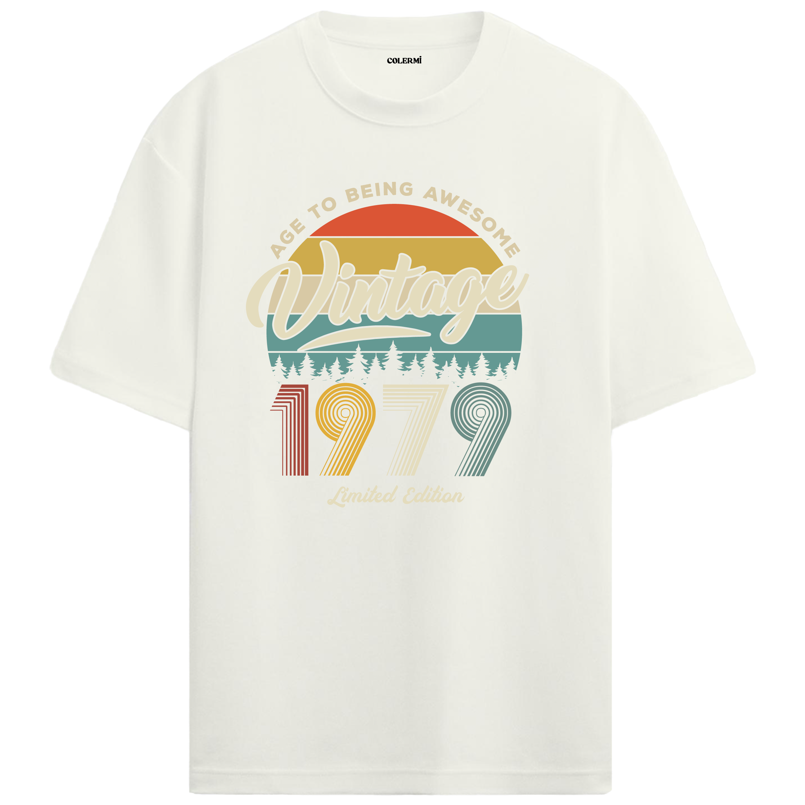 1979 Nostalgia Oversized T-Shirt - Retro Nature Silhouette Design