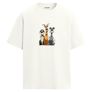 Sevimli Köpekler Tasarım Oversize Tişört | Colermi