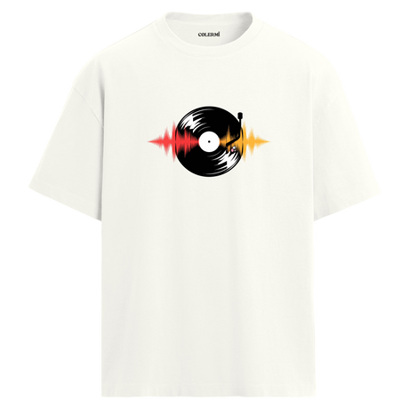 Vinyl Vibes Oversize Unisex T-Shirt – Müzik Temalı