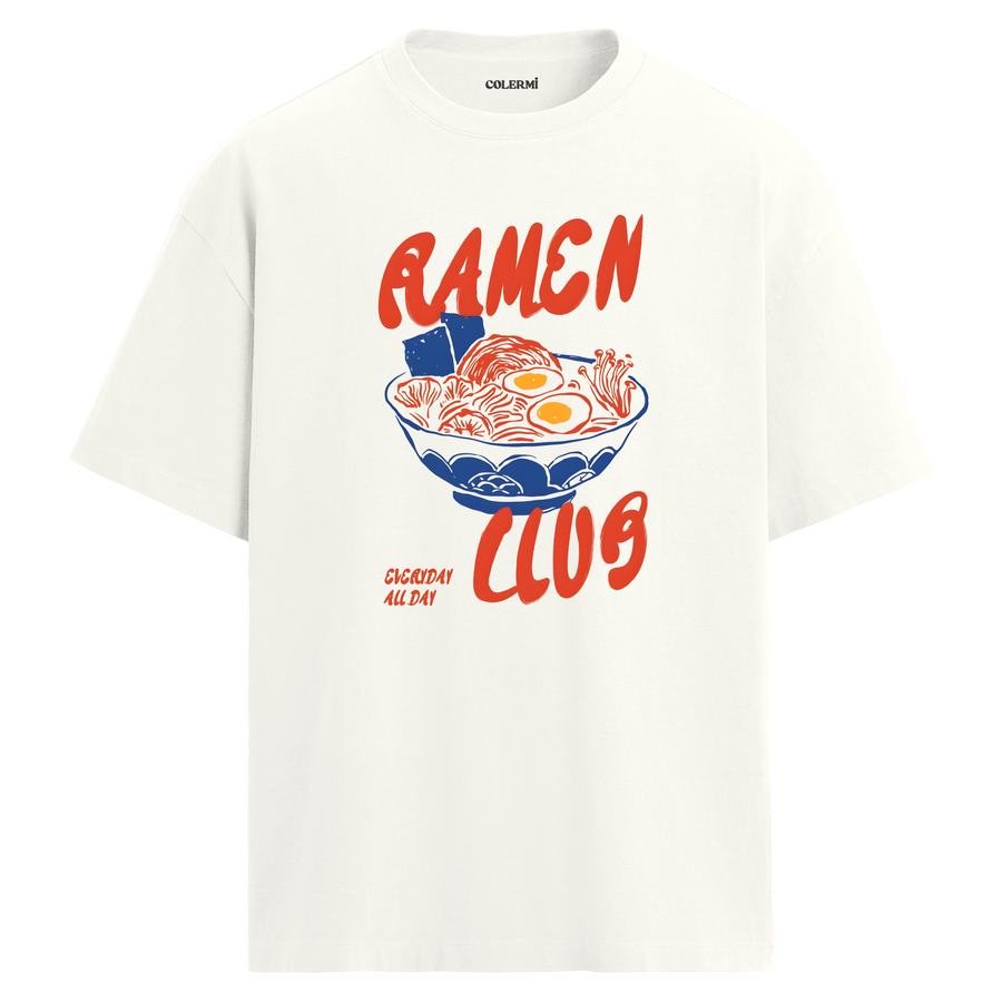 Ramen Temalı Oversize Tişört