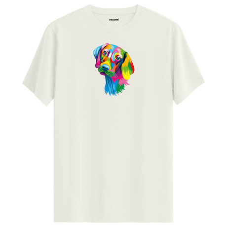 Köpek Baskılı T-Shirt - Renkli Vizsla Tasarımı