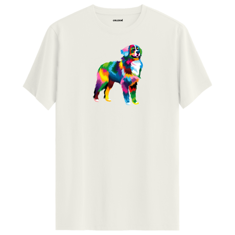 Vibrant Border Collie Tee – Artistic Dog Tee for Pet Lovers