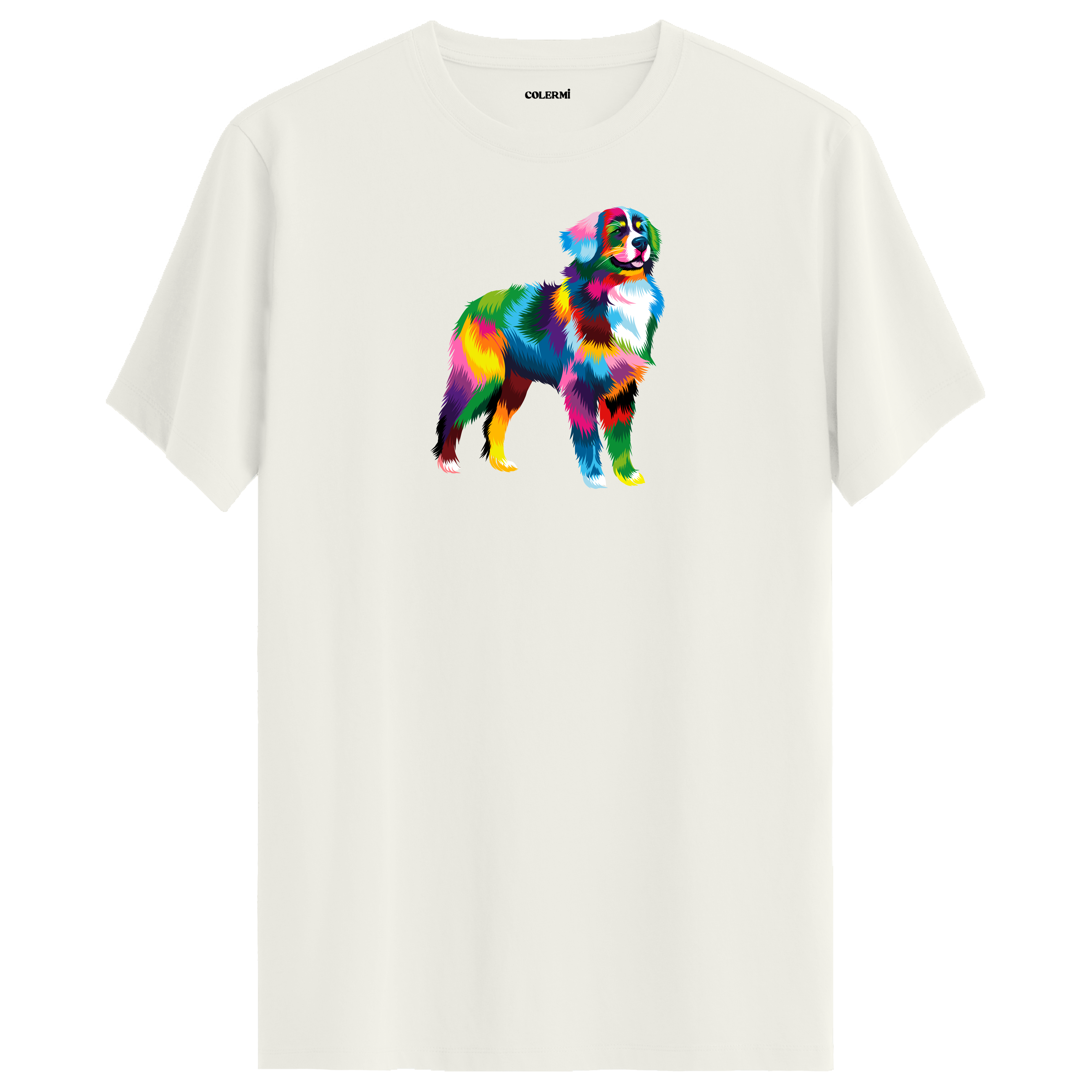 Vibrant Border Collie Tee – Artistic Dog Tee for Pet Lovers