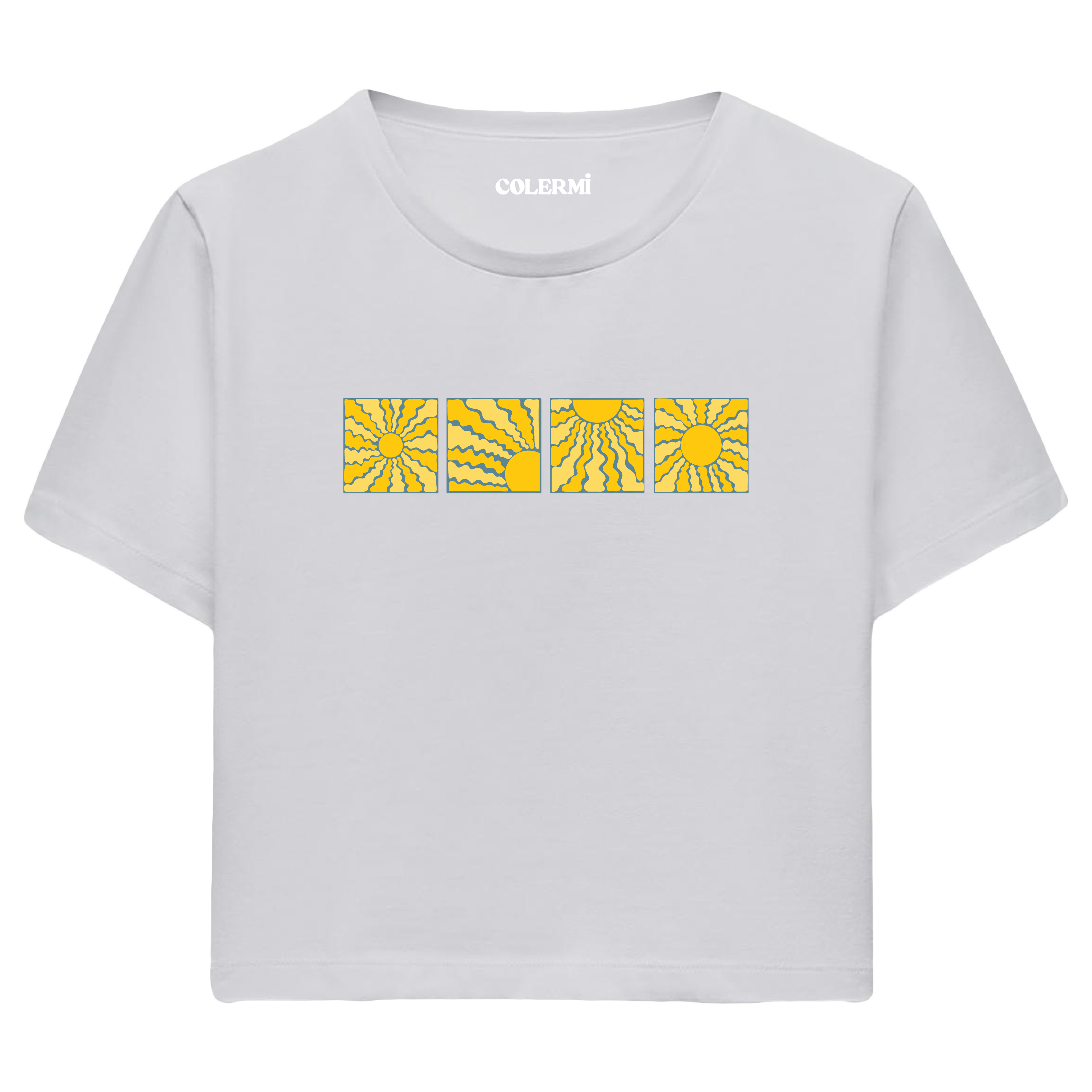 Colermi Güneş Desenli Crop Top Tişört