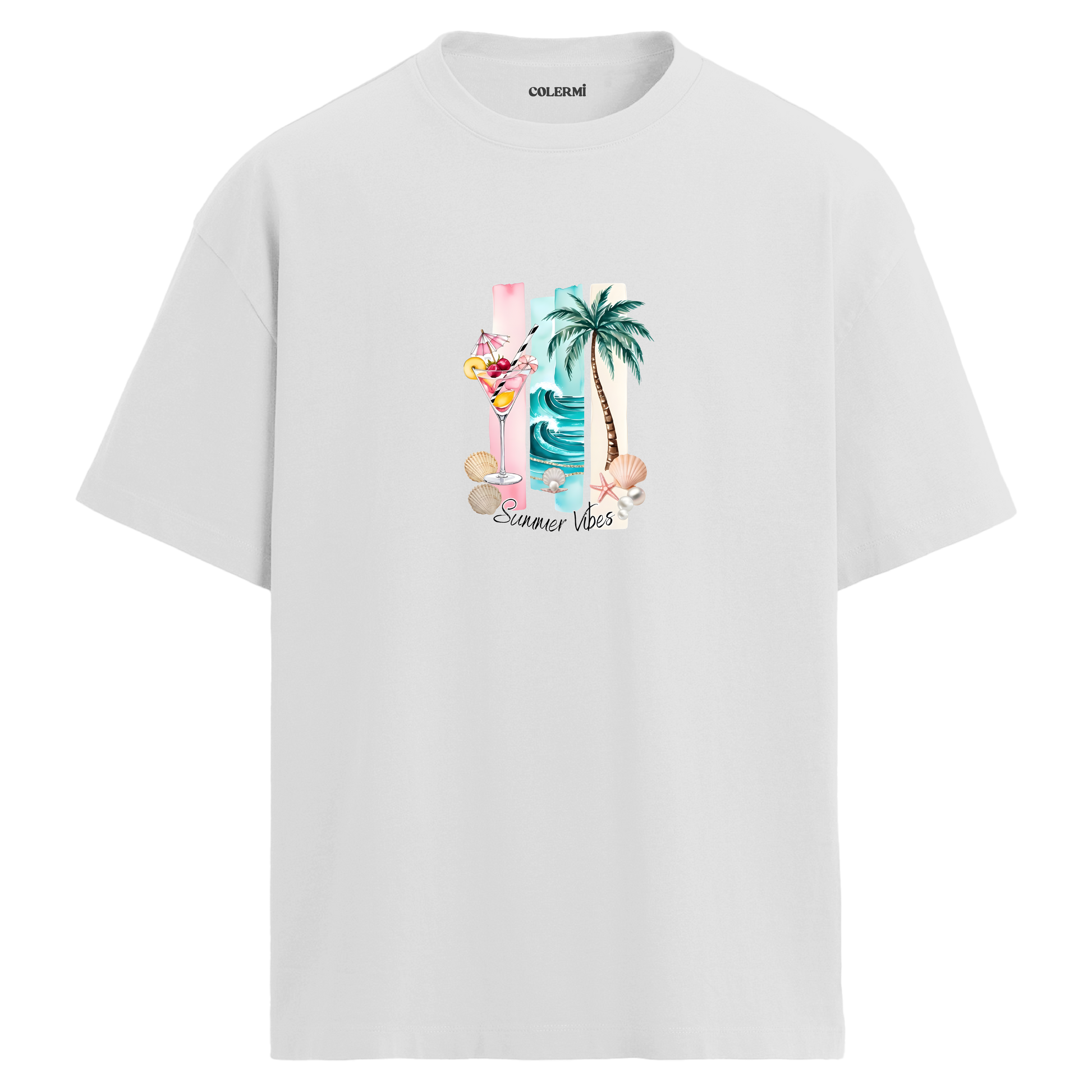 Summer Vibes Tasarım Oversize Tişört görsel 3 | Colermi
