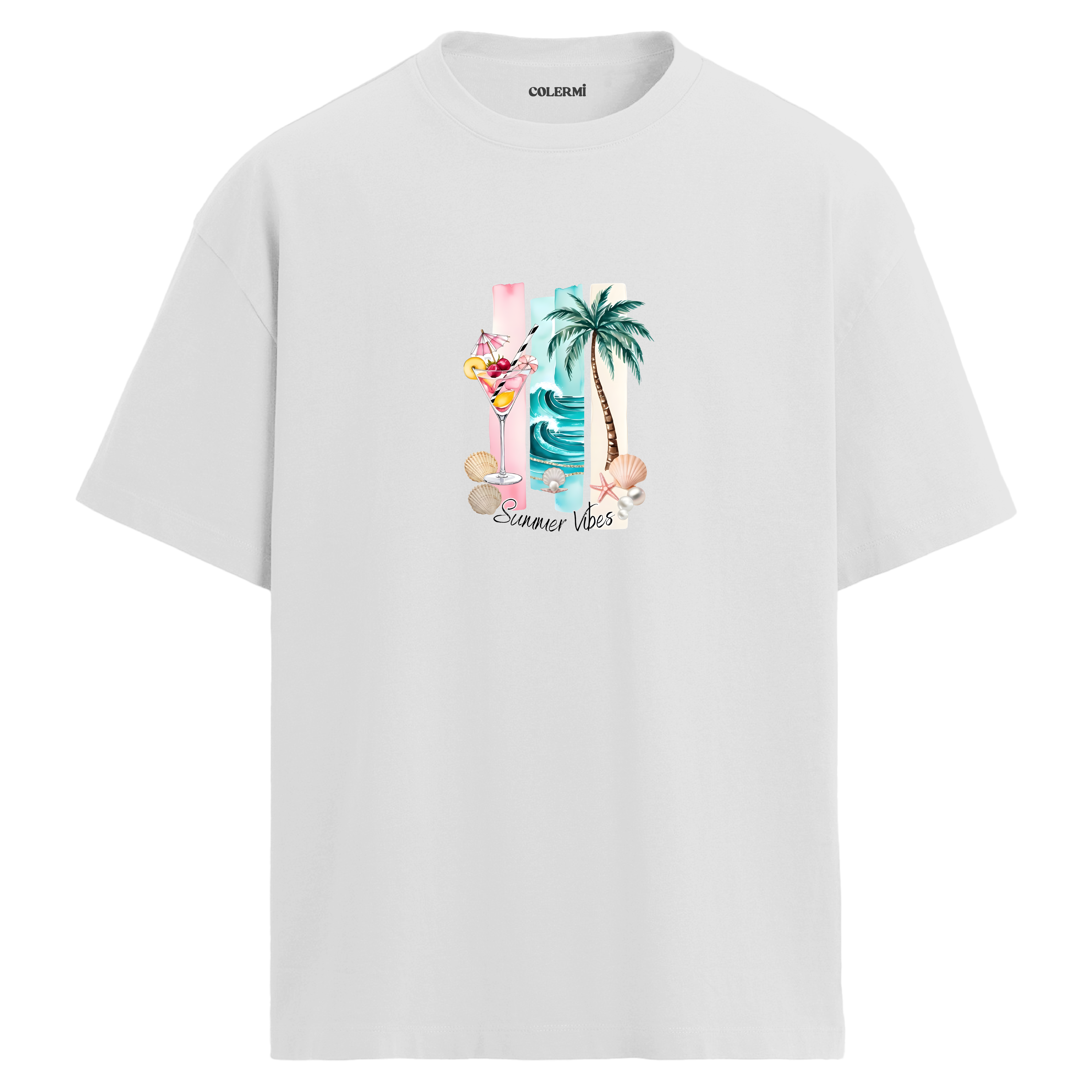 Summer Vibes Tasarım Oversize Tişört görsel 3 | Colermi