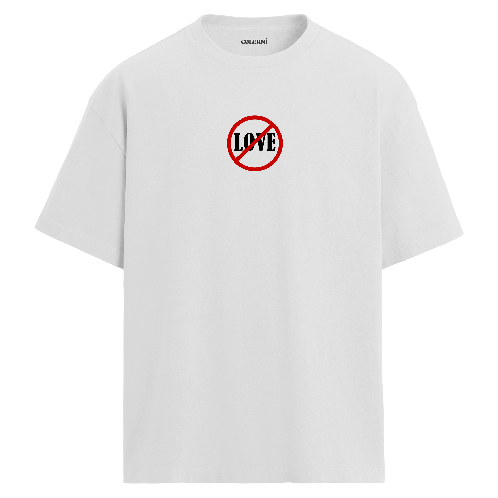 No Love Minimal Tasarım Oversize Tişört görsel 3 | Colermi