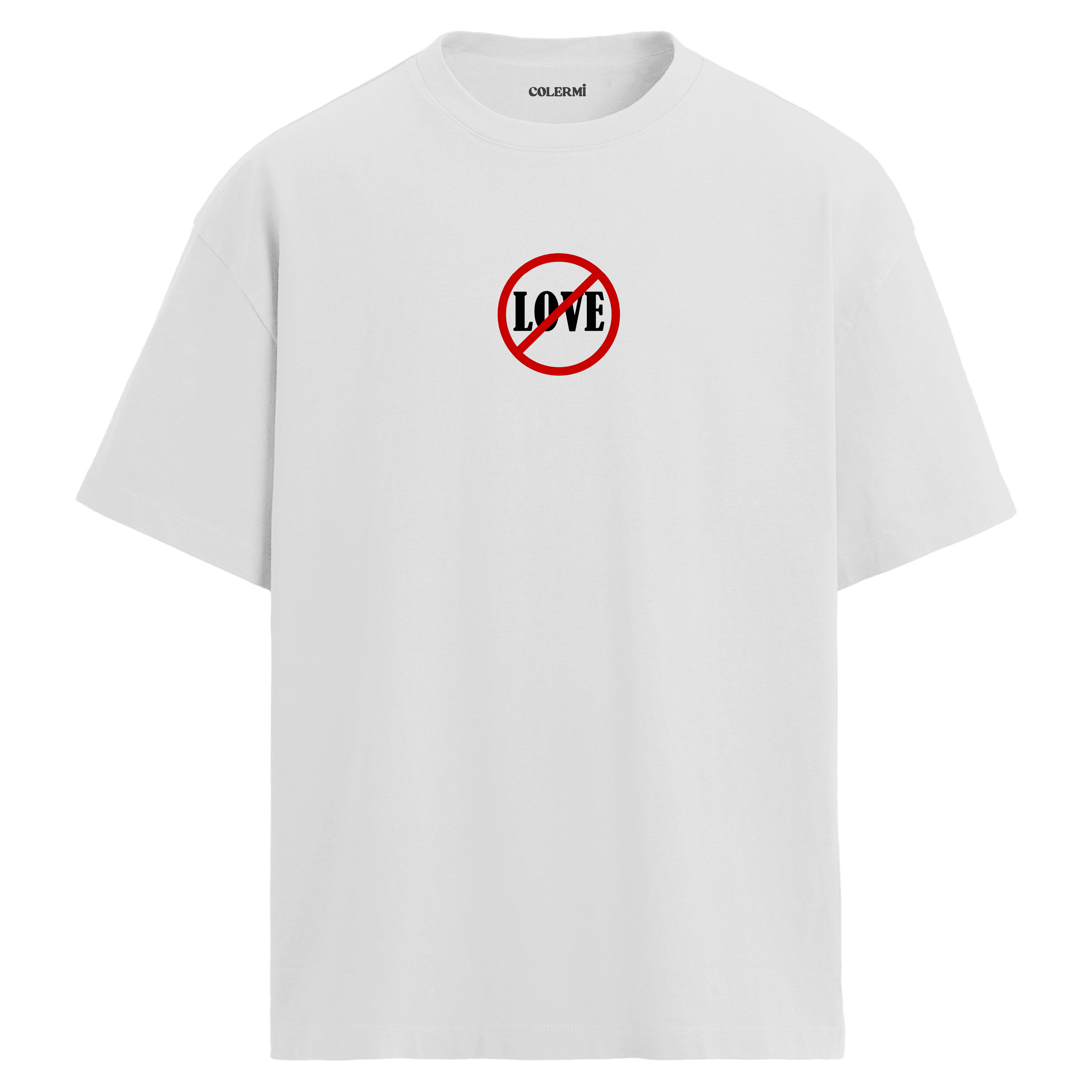 No Love Minimal Tasarım Oversize Tişört görsel 3 | Colermi