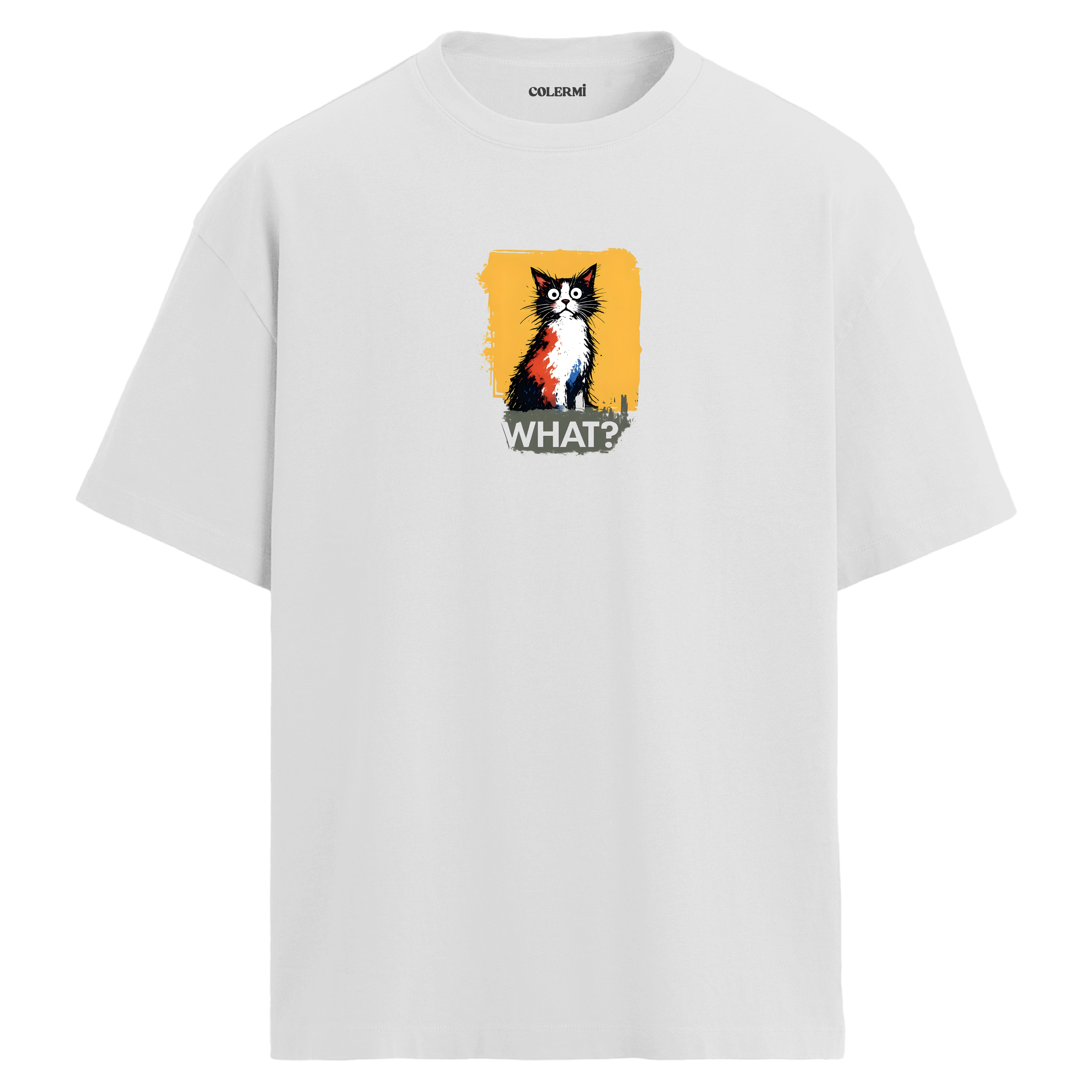 Şaşkın Kedi Oversize Tişört görsel 3 | Colermi
